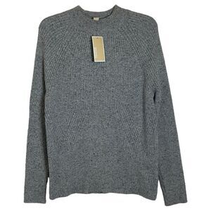 MICHAEL KORS NWT Pearl Heather Long Sleeve Ribbed Heavy Wool Blend Sweater XL